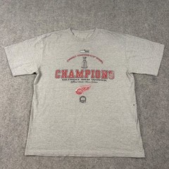 VF Detroit Red Wings T Shirt Mens XL Gray 2002 Stanley Cup Champions NHL Hockey