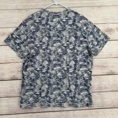 Robert Graham T-Shirt Mens XL Blue Abstract Digital Print V-Neck Cotton
