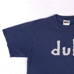 Vintage Tultex Duh Graphic T-Shirt Mens Large Navy Blue Cotton Short Sleeve Tee