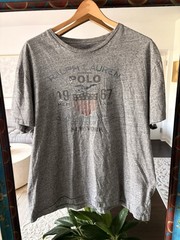 Polo Ralph Lauren XL Gray Graphic T Shirt Classic Fit 1967 Shield USA Logo Tee