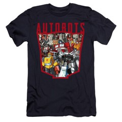 Transformers Premium Canvas T-Shirt Autobots Collage Navy Tee