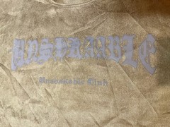 “Unsbakable Cluh” T-Shirt Soft Faux Suede Fabric Men’s Brown T-Shirt Sz L *Read*