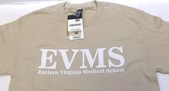 Eastern Virginia Medical School Tee. Sand Color or Rusty Bronze Color. Size Vary