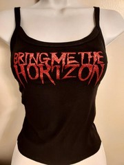 Bring me the horizon Crop top red glitter Bring me the horizon Tank Top Xs_2x