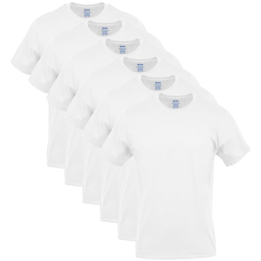 Gildan Men’s Crew T-Shirts Multipack Style G1100 6 White (6-pack) Medium