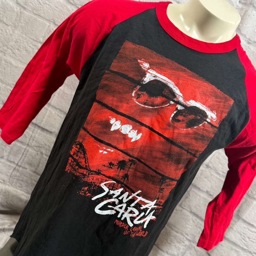 Lost Boys Men’s Raglan T-Shirt Medium Santa Carla Murder Capitol Vampires Loot