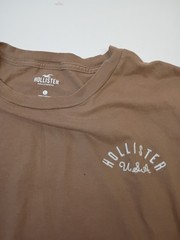 Hollister Workwear California U.S.A Tan T-shirt Mens SZ L!