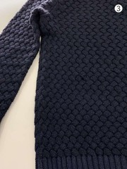 Other Brands Knit Sweater (Thick) Wool NVY Solid Color 70864 andreandreoli