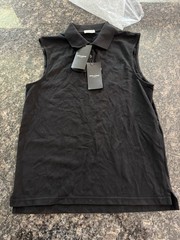 SAINT LAURENT – Cassandre Cotton Blend Sleveless Polo Size Small Men’s