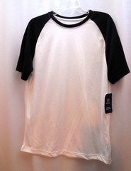 NWT George Mens M White/Black Raglan Short Sleeve T- Shirt Soft Moisture Wicking