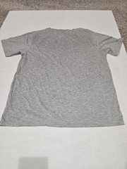 Adidas Mens XL T-Shirt Gray Black Spell Out Graphic Trefoil Logo Performance Tee