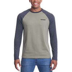NWT Hurley Men’s Raglan Long Sleeve Tee, Light Weight