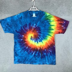 Alstyle Shirt Mens XL Multicolor Spiral Tie Dye Rainbow Psychedelic Graphic Tee
