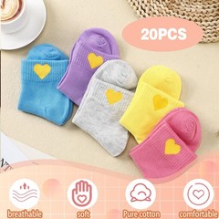20 Pairs Love Socks Cute Smiling Ankle Socks Elastic Funny Aesthetic Low Cut …