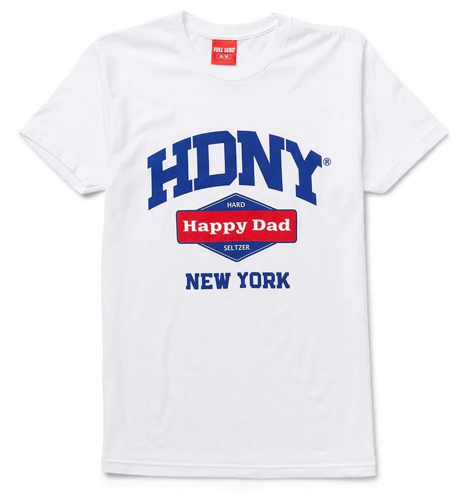 Nelk Boys Full Send x Happy Dad HDNY New York White T-Shirt Men’s M Medium NWT
