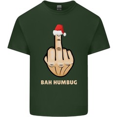 Bah Humbug Finger Flip Funny Christmas Rude Mens Light Cotton T-Shirt