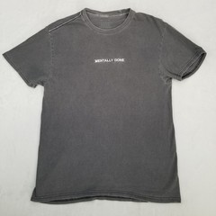 Mentally Gone Text Graphic T-Shirt Men’s Charcoal Size Small Classic Casual