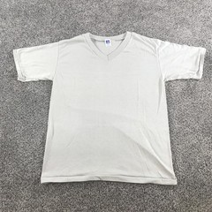 Vintage Russell Athletic Shirt Mens M Heather Gray V Neck Blank Basic Tee