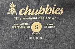 Chubbies Tank Top SMALL Mens The Relaxer Blue Heathered Palm Trees NEW