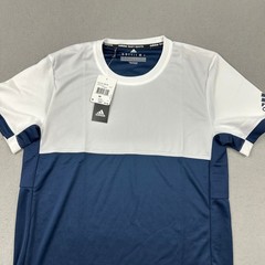 Adidas Shirt Men Medium Collegiate Navy White T16 CC Tee Athletic Training Gym M