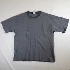 Cal Cru Gray Ribbed Polycotton Made in USA VTG 80s 90s XL TShirt T-Shirt Top