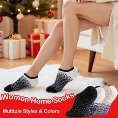 4 Pairs Slipper Socks for Women, Grippers Non Slip Fuzzy Socks with Grip Hosp…
