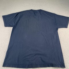 Vintage Split Skater Shirt Mens Large Blue Y2K Wings Skull SKate Gothic Grunge