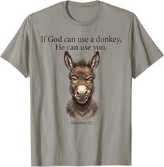 If God Can Use A Donkey He Can Use You Christian Bible Verse T-Shirt S-3XL
