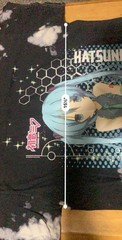 Hatsune Miku Black Bleach Wash Graphic T-Shirt Short Sleeve Crew Neck