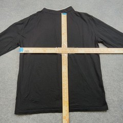 Kuyigo Shirt Mens XL Black Long Sleeve Henley Mandarin Collar Stretch Casual