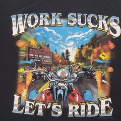 Hot Leathers T Shirt Mens Large Black Biker Work Sucks Lets Ride Graphic 2008