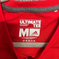 Adidas Shirt Men M Red Ultimate Tee Round Neck Short Sleeve Streetwear