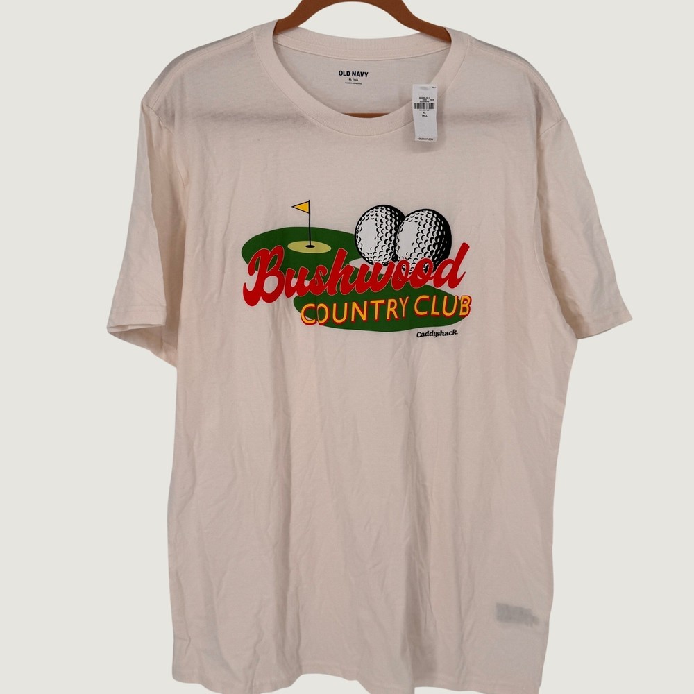 Old Navy Caddyshack Graphic T-Shirt Mens XL Tall Cream New Bushwood Country Club