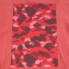 A Bathing Ape BAPE Men’s Red Camo Logo Short Sleeve Crew Neck T-Shirt XL