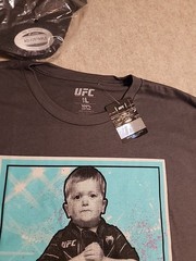 NWT LOT of UFC T Shirt & Hat Strapback Hasbulla VS Everybody Men L 100% Cotton