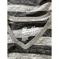 Brooklyn Cloth NYC & Co. Gray & Black Striped V-Neck Pocket T-Shirt