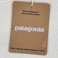 Patagonia Shirt Mens Small Undyed Natural Aquatic Action Little Fish Organic Tee