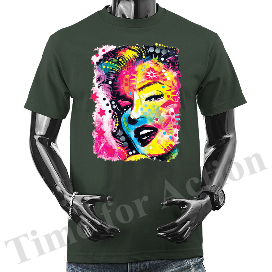 Monroe Colorful Women 2 American Pop Culture Icon Model Symbols Graphic T-shirt