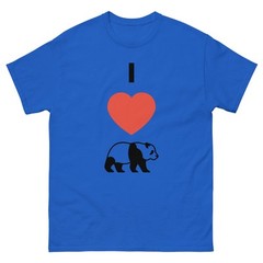 I Love Panda classic tee available in multiple colors and sizes