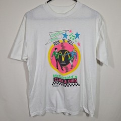 Vtg McDonalds Chicago Rock N Roll T Shirt Clark & Ohio Promo White Large…