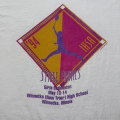 Vintage 1994 IHSA Girls Badminton School State Finals Sports Graphic T-Shirt XL
