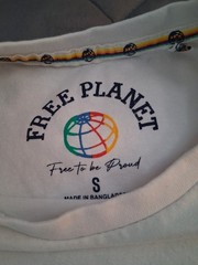 Free Planet Men’s Pride Cotton Crew Neck Pocket T-Shirt Rainbow Stripe Small