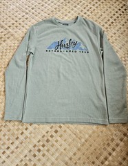 Hurley Thermal Shirt Mens Medium Green Long Sleeve Waffle Knit Surf Skate NEW