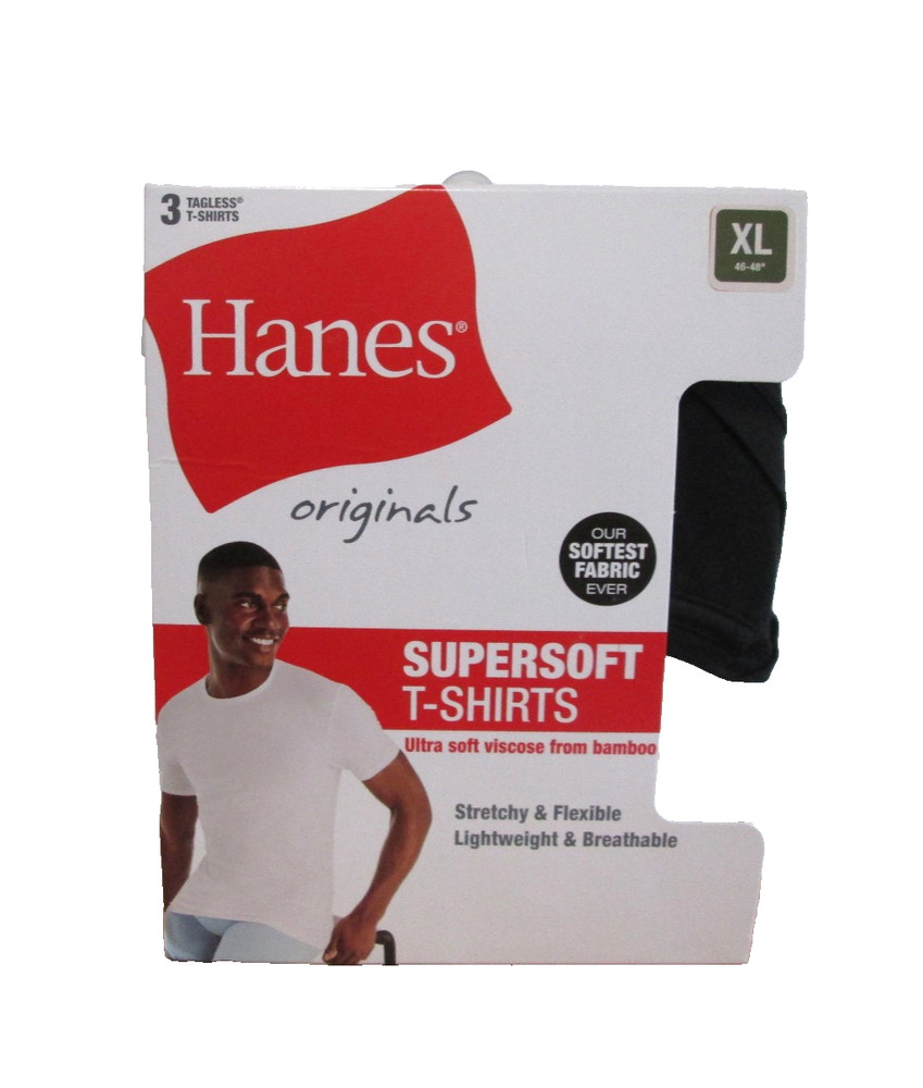 New Men’s Hanes Originals 3 Pack Tagless SuperSoft Modern Crewneck T-Shirts XL