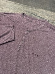 John Varvatos Star USA Snap Button Henley Shirt Top Mens Size Large Purple