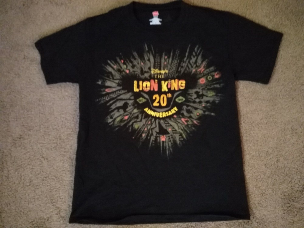 Disney’s The Lion King 20th Anniversary Est 1994 Mens Medium M Black Tee T-Shirt