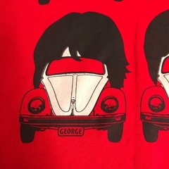 Red Volkswagen T-Shirt ( The Beatles Names ) John Paul George Ringo Size M
