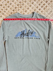 Hurley Thermal Shirt Mens Medium Green Long Sleeve Waffle Knit Surf Skate NEW