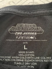 My Hero Academia Two Heroes Black Graphic Tee Shirt Large Funimation T-Shirt