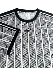 Puma The NeverWorn Geometric Pattern Tee Mens XL Gray Black White T-Shirt Retro